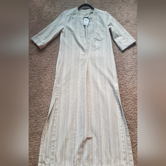 Tracy Stripe Coverup Linen Kaftan NWT - Picture 3 of 7